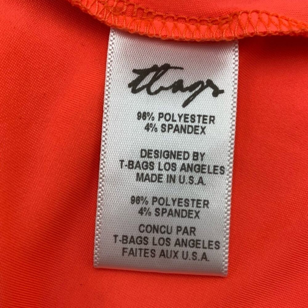 Tbag Los Angeles Dress Small OrangeCoral Grecian Goddess With Sash - Picture 7 of 9